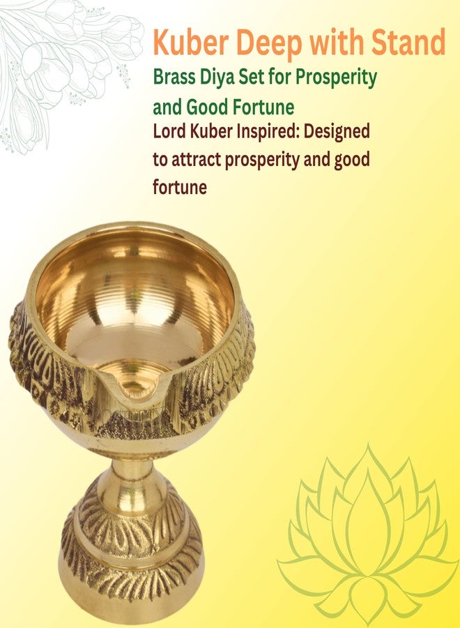 POSHIFY Kuber Brass Diya (Pack of 2) - Handcrafted Traditional Indian Oil Lamp for Puja, Home Decor, and Festival Celebrations - Image 3
